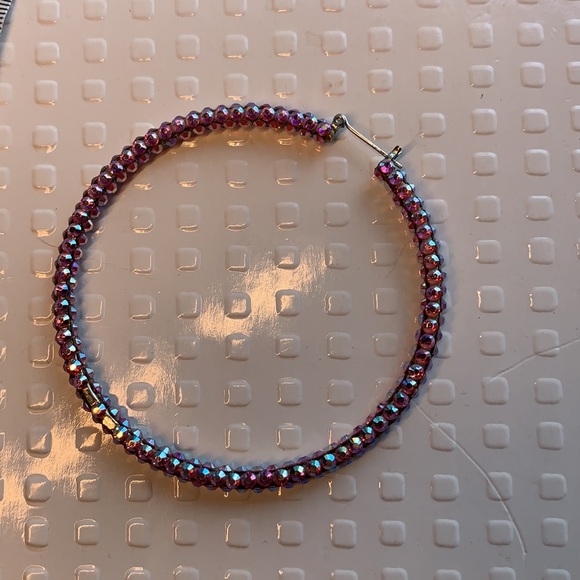 Jimmy crystal Swarovski pink hoops 2.75”d - Picture 4 of 5